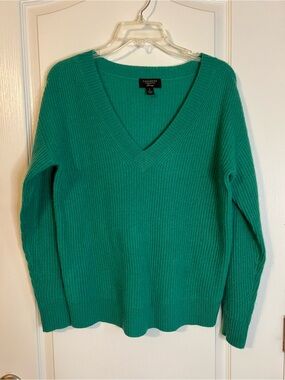 NWT Charter Club 100% Cashmere Green Pullover Sweater
